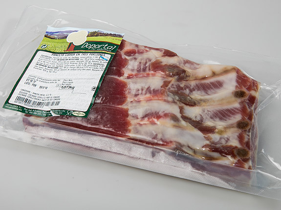 Lightly salted cured bacon